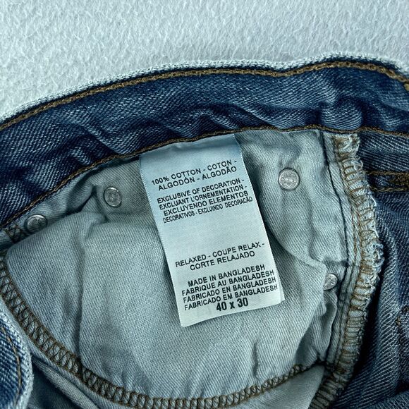 Signature Levi's Mens Jeans Blue Tag Size 40x30 (39x30) Relaxed Straight - Picture 9 of 11